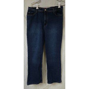 Vtg Zena Jeans Womens 16 Straight Leg High Rise MOM Dark Wash Denim Jeans 34X31